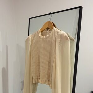 Wilfred Cream Blouse with Ruffle Detail